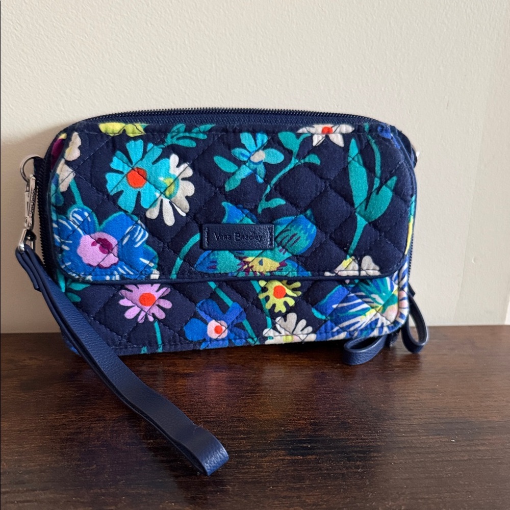 Vera Bradley Navy Floral Wristlet